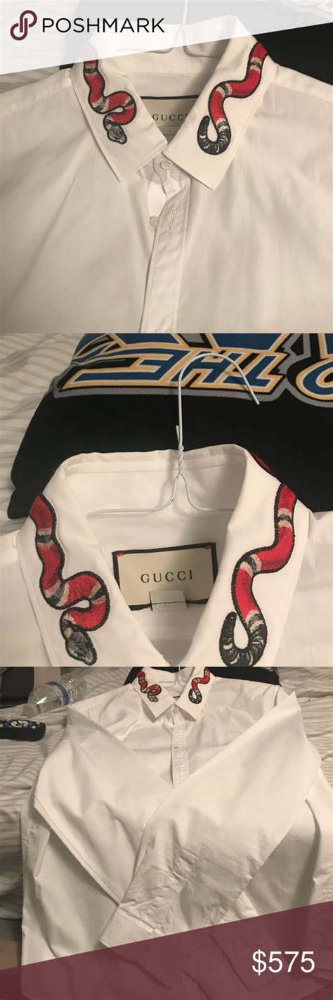 gucci shirts with snakes|Gucci dress shirt snake.